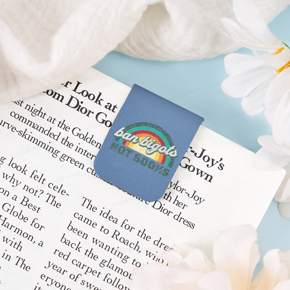 Pagewings Ban Bigots Not Books Feathers Quotes Magnetic Bookmark