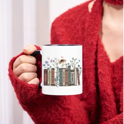 Pagewings Personalized Tittle Floral Books Mug