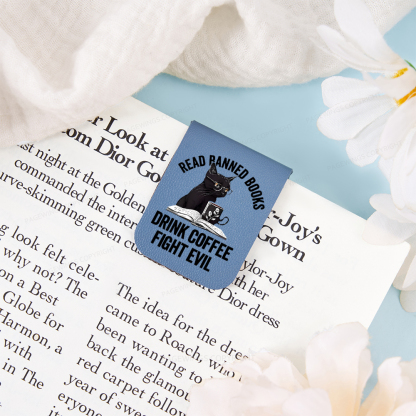 Pagewings Read Books Drink Coffee Fight Evil Shirt Feathers Quotes Magnetic Bookmark