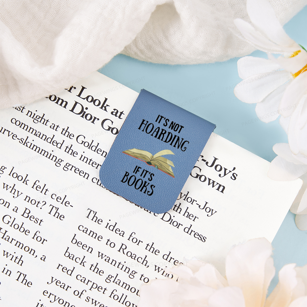 Pagewings It's Not Hoarding If It's Books Feathers Quotes Magnetic Bookmark