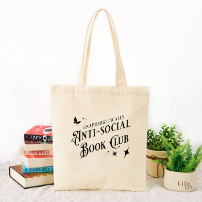 Pagewings Anti-social Book Club Comfort Colors Tote Bag