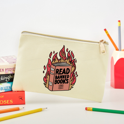 Pagewings Read Banned Books Shirt Pouch