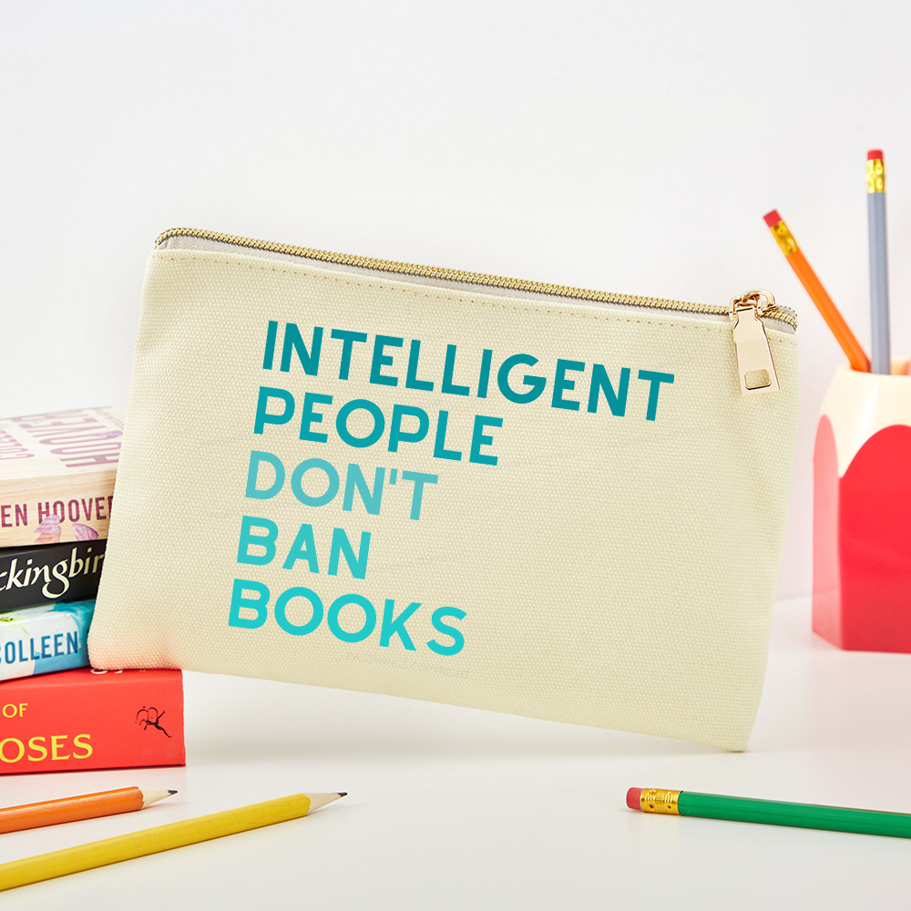 Pagewings Intelligent People Don't Ban Books Librarian Pouch
