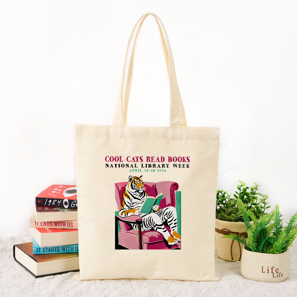 Pagewings  Library Week Poster 1996  Tote Bag