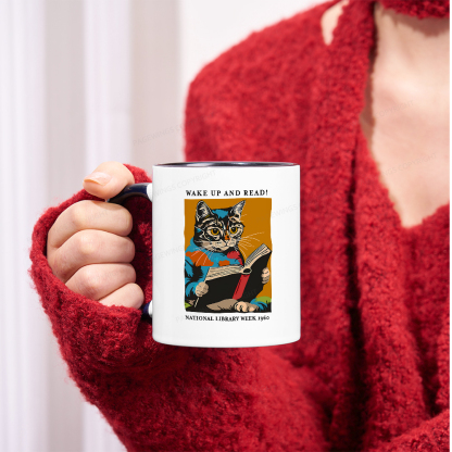 Pagewings Cat Reading Poster Mug