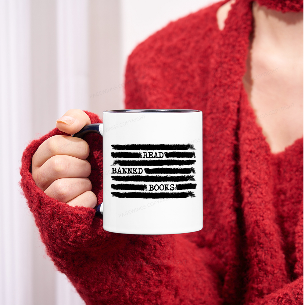 Pagewings Read Banned Books Bookworm Librarian Mug