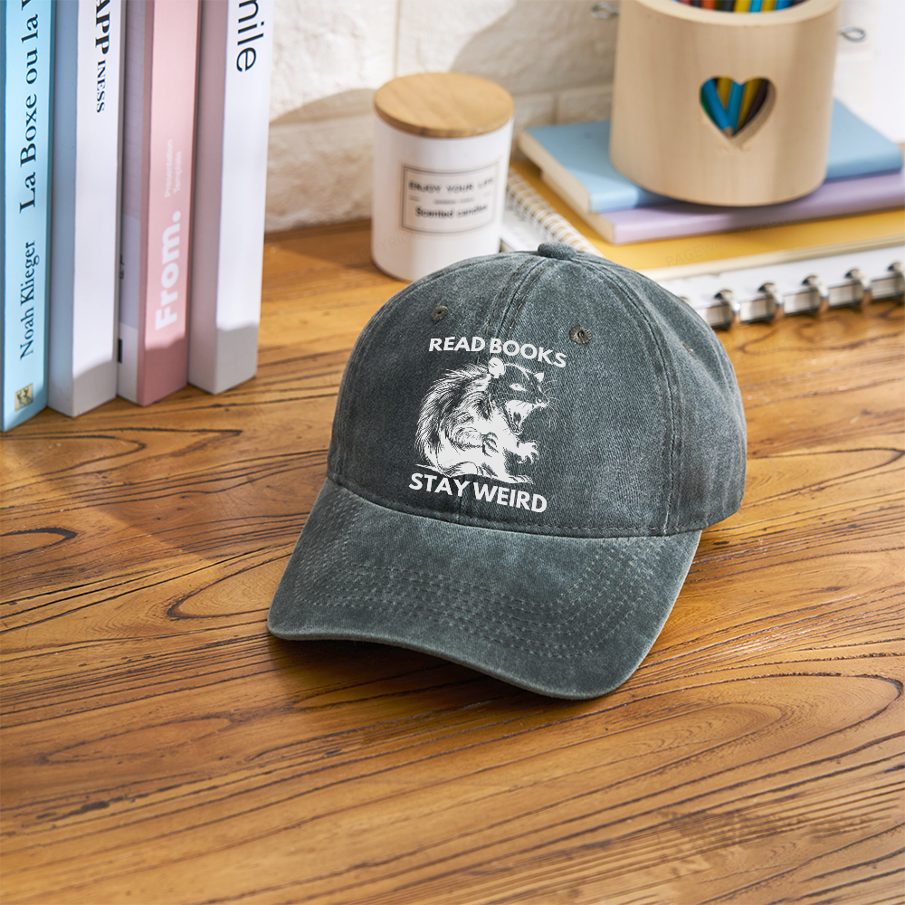 Pagewings Read Books Stay Weird Washed Cap