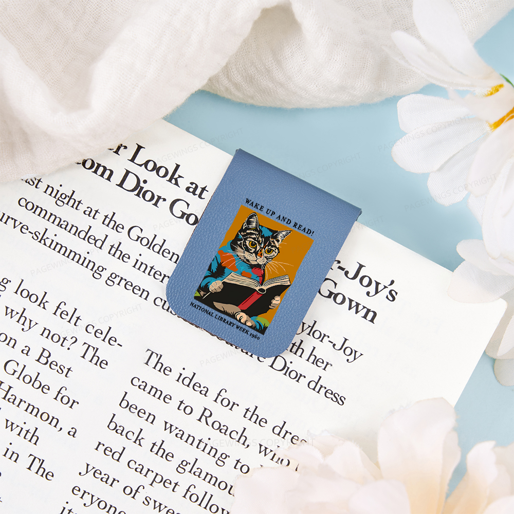 Pagewings Cat Reading Poster Magnetic Bookmark