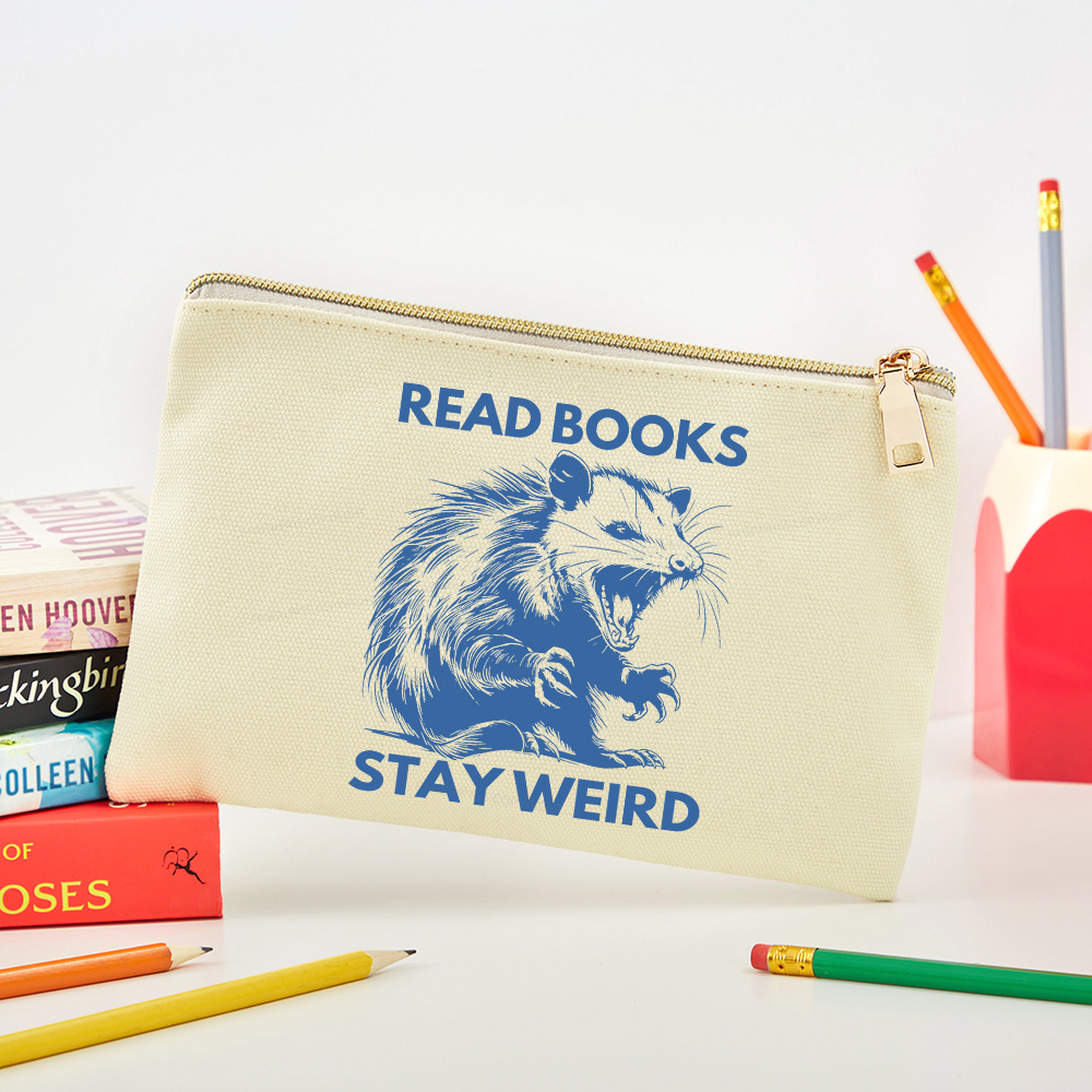 Pagewings Read Books Stay Weird Pouch