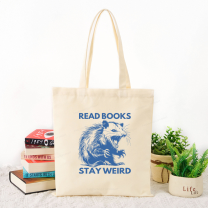 Pagewings Read Books Stay Weird Tote Bag