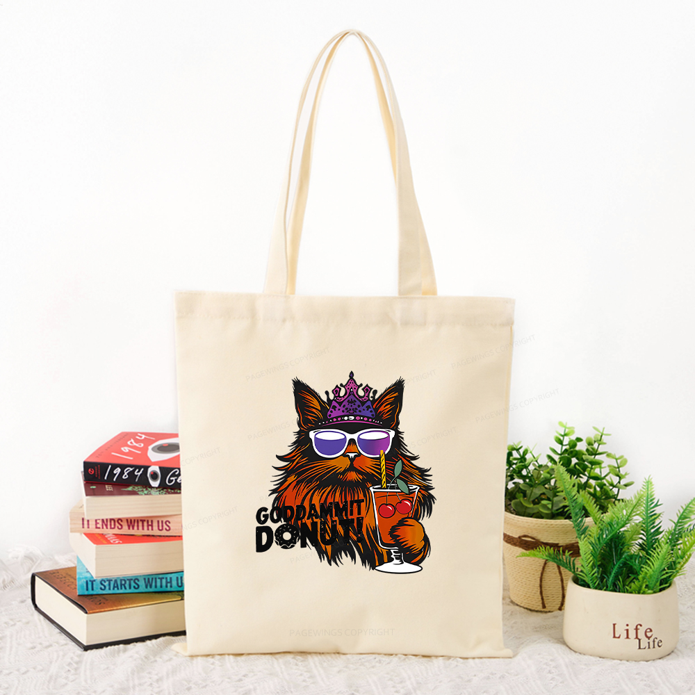 Pagewings Goddammit Donut Tote Bag