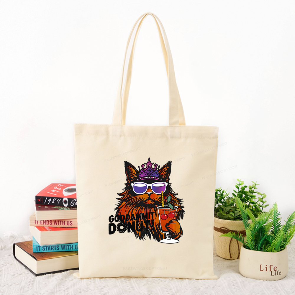 Pagewings Goddammit Donut Tote Bag