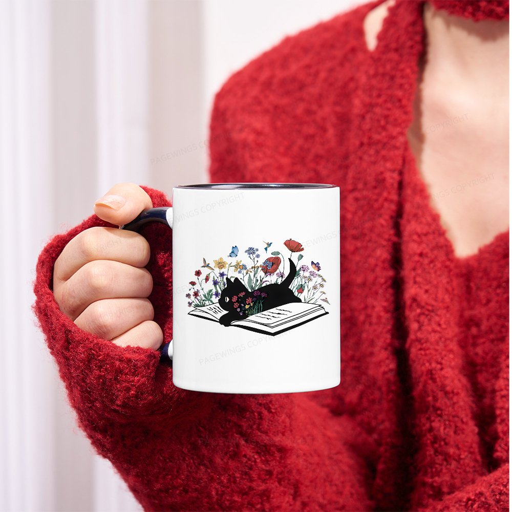 Pagewings Cute Book Cat Mug