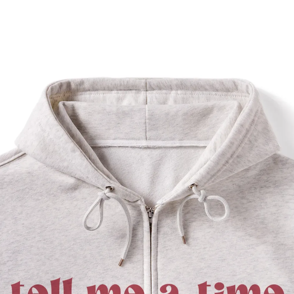 Pagewings Tell Me a Time in History Unisex Fleece Zip Up Hoodie