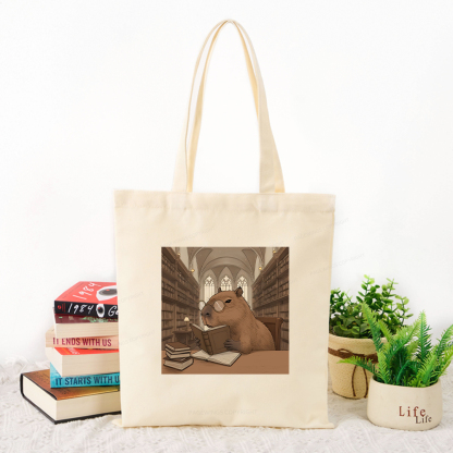 Pagewings The Reader Capybara Tote Bag