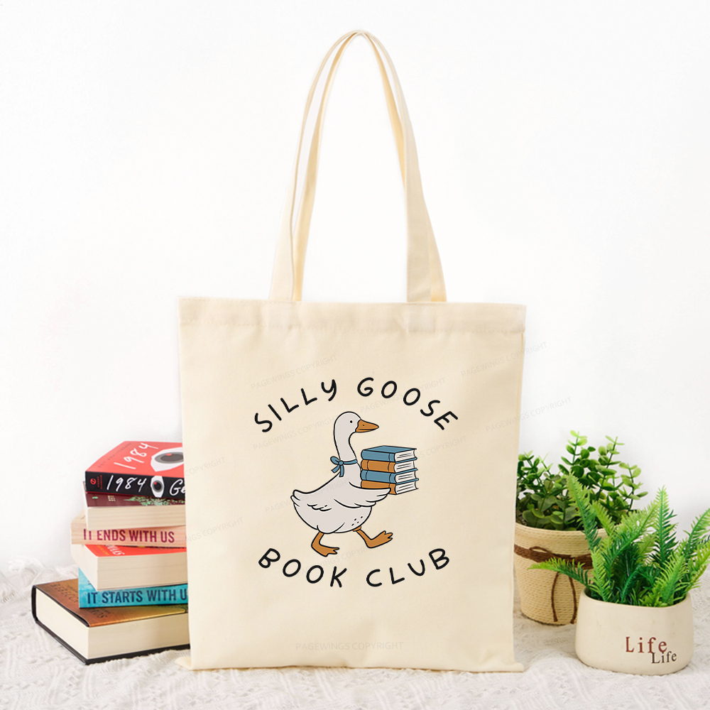 Pagewings Silly Goose Book Club Tote Bag