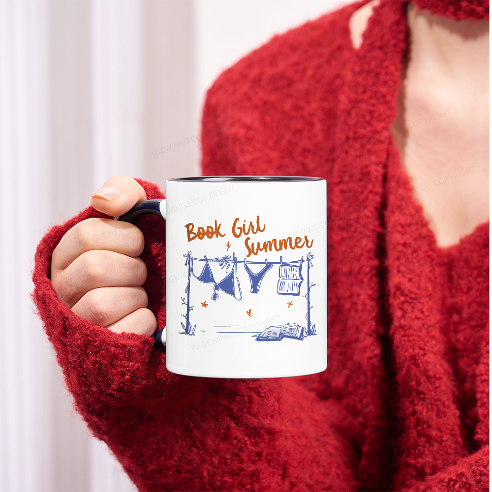 Pagewings Book Girl Summer Bookish Mug