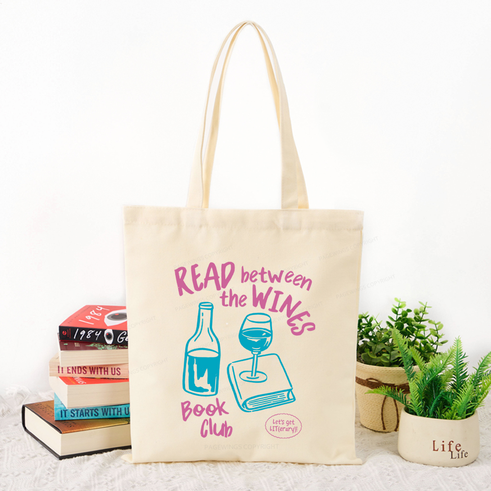 Pagewings Wine Lover Book Club Tote Bag