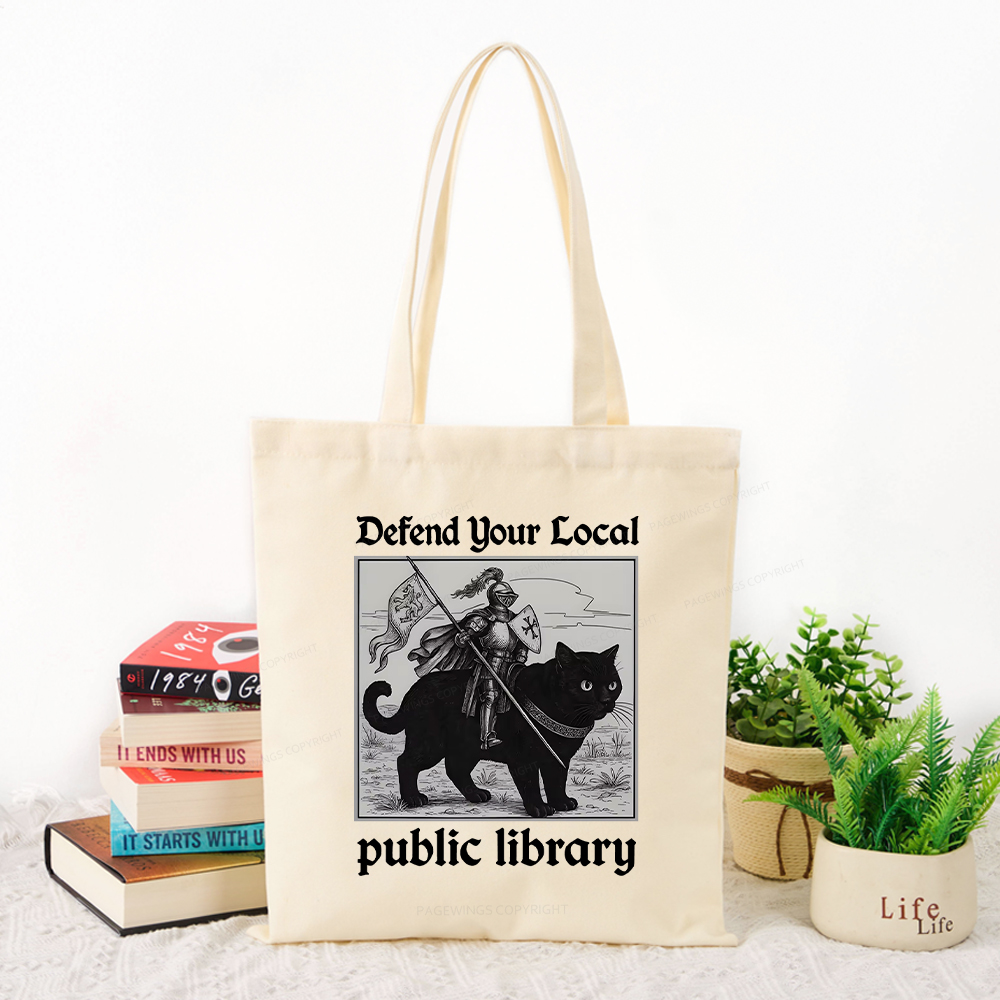 Pagewings Defend Your Local public library Tote Bag