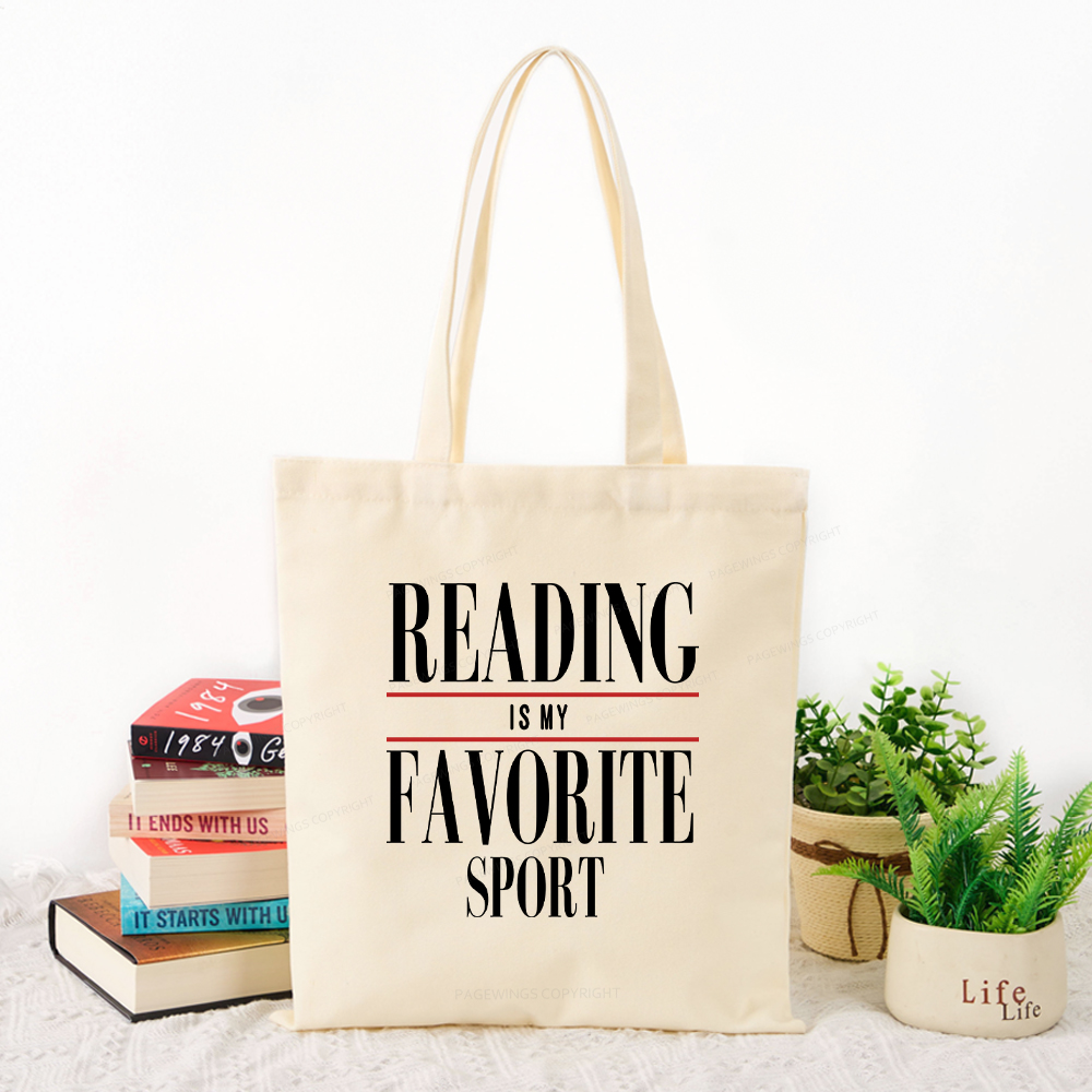 Pagewings Reading Is My Favorite Sport Tote Bag