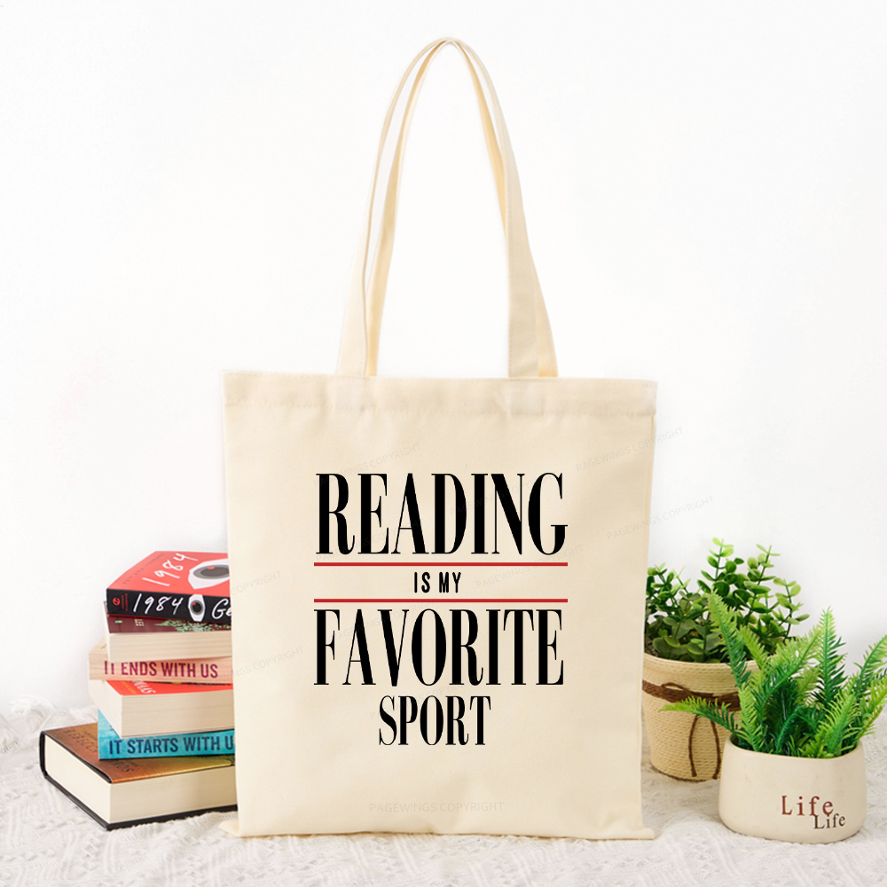 Pagewings Reading Is My Favorite Sport Tote Bag