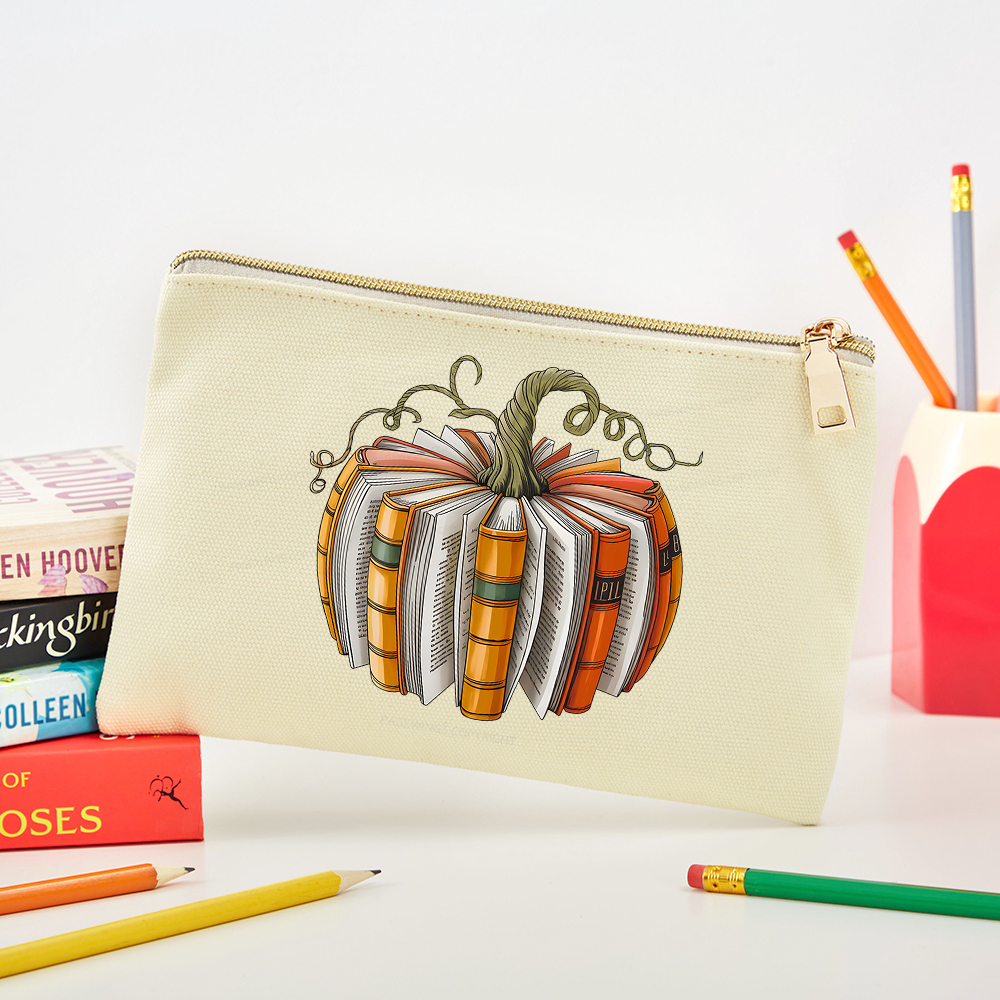 Pagewings Fall Book Pumpkin Pouch