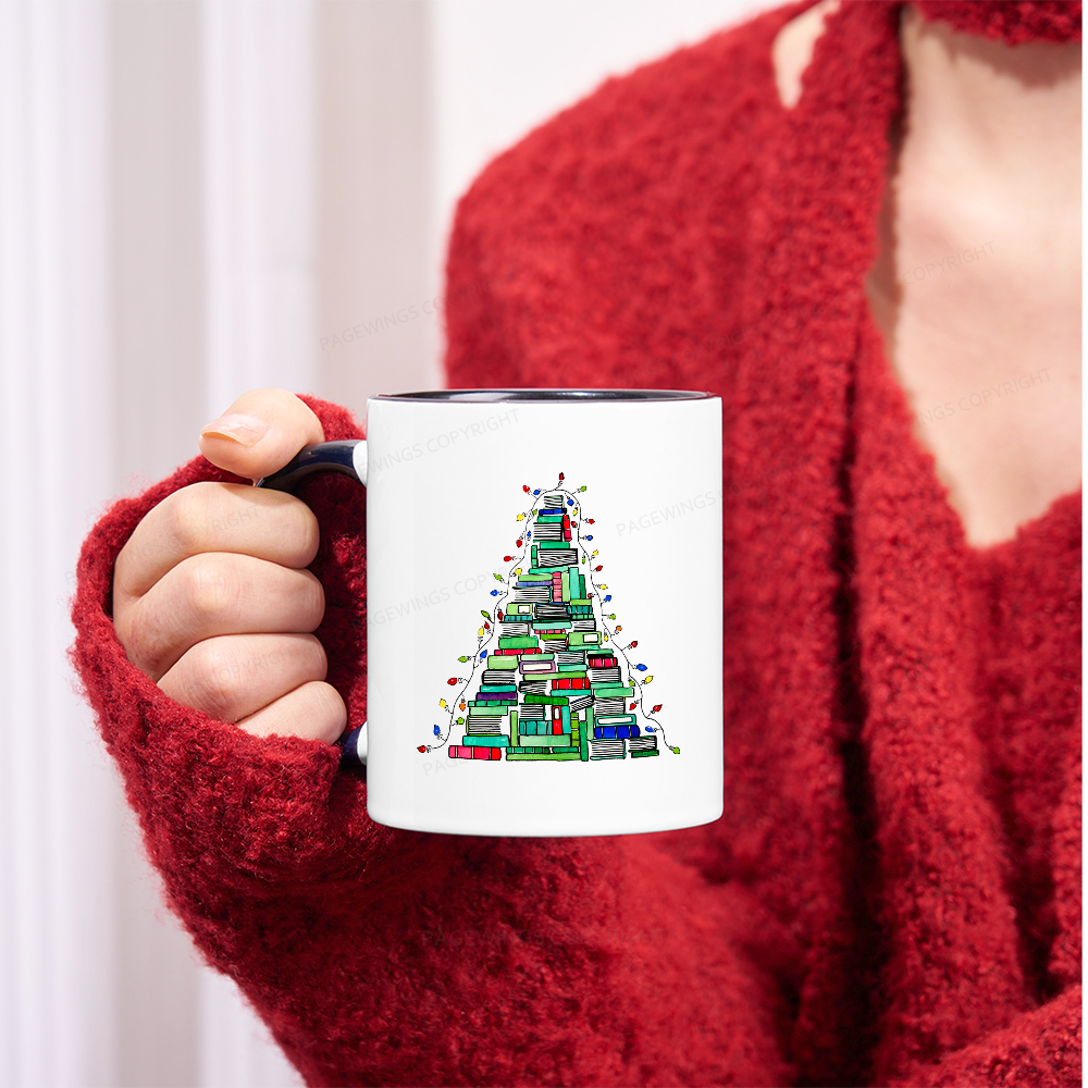 Pagewings Christmas Book Tree Mug