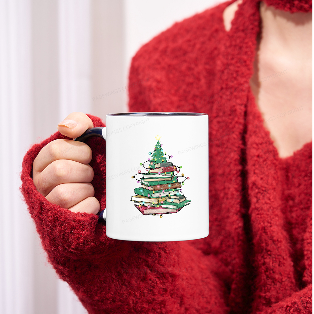 Pagewings Christmas Book Tree Mug