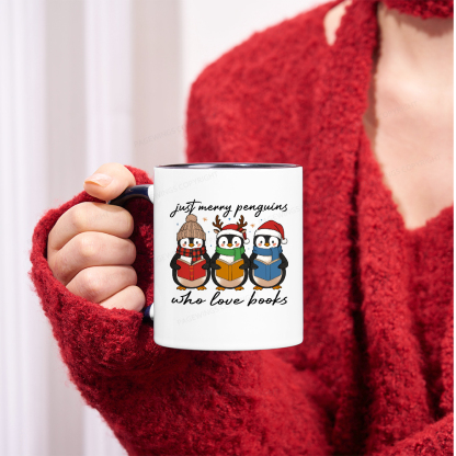 Pagewings Just Merry Penguins Who Love Books Mug