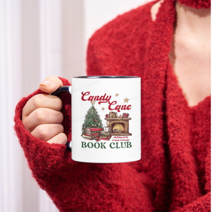 Pagewings Candy Cane Christmas Book Club Mug
