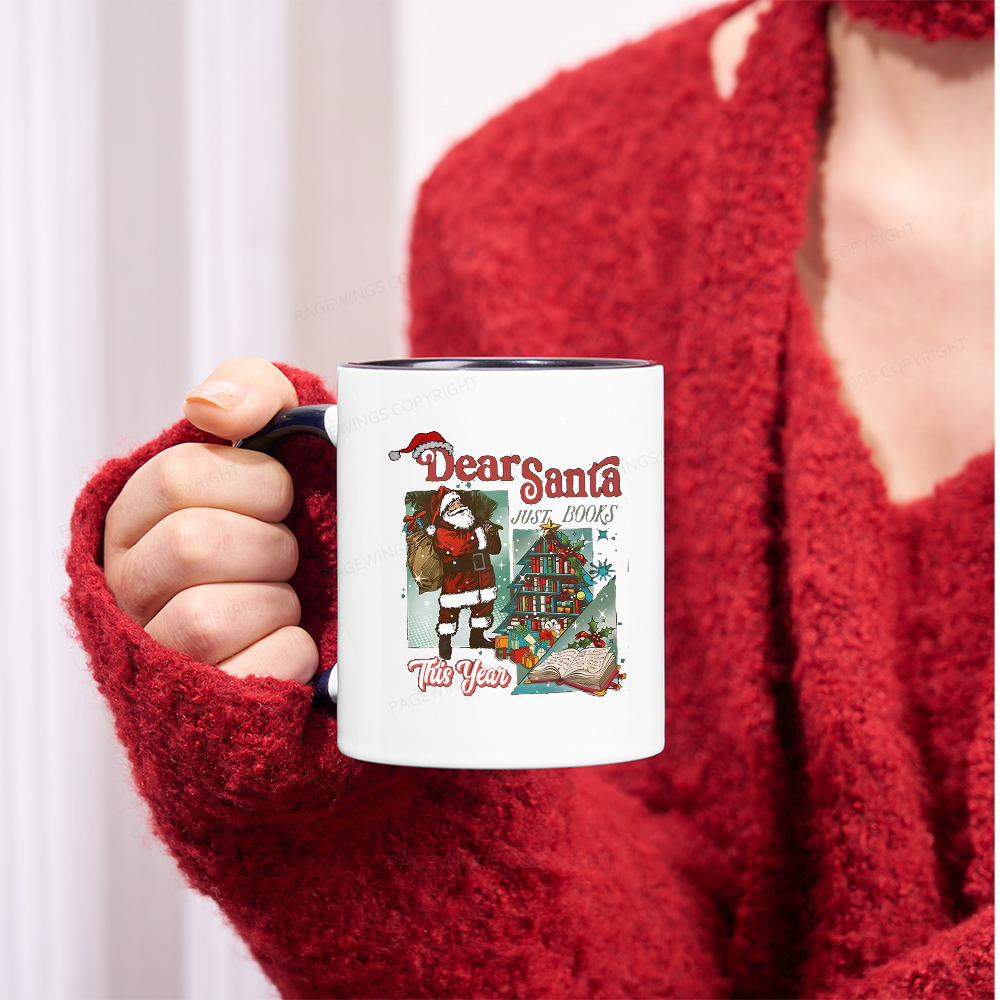 Pagewings Christmas Santa Reader Holiday Mug
