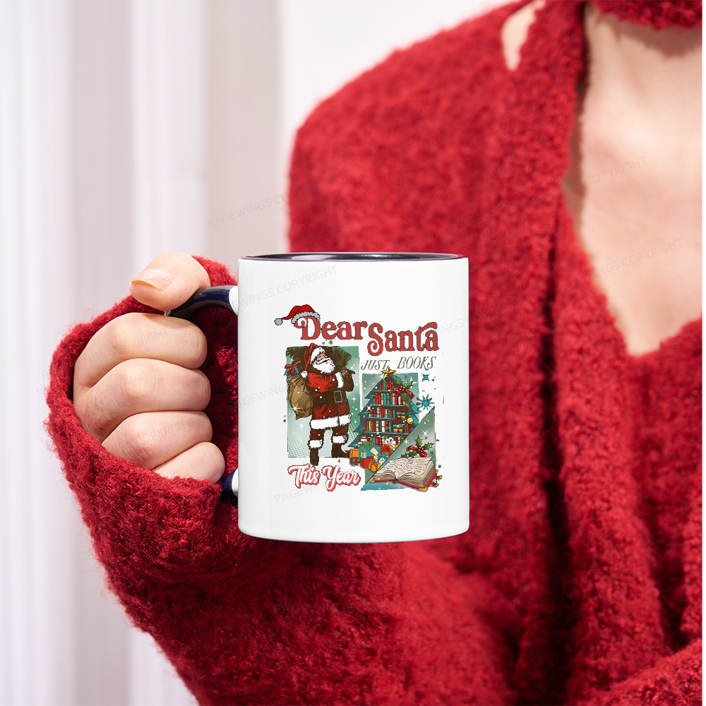 Pagewings Christmas Santa Reader Holiday Mug