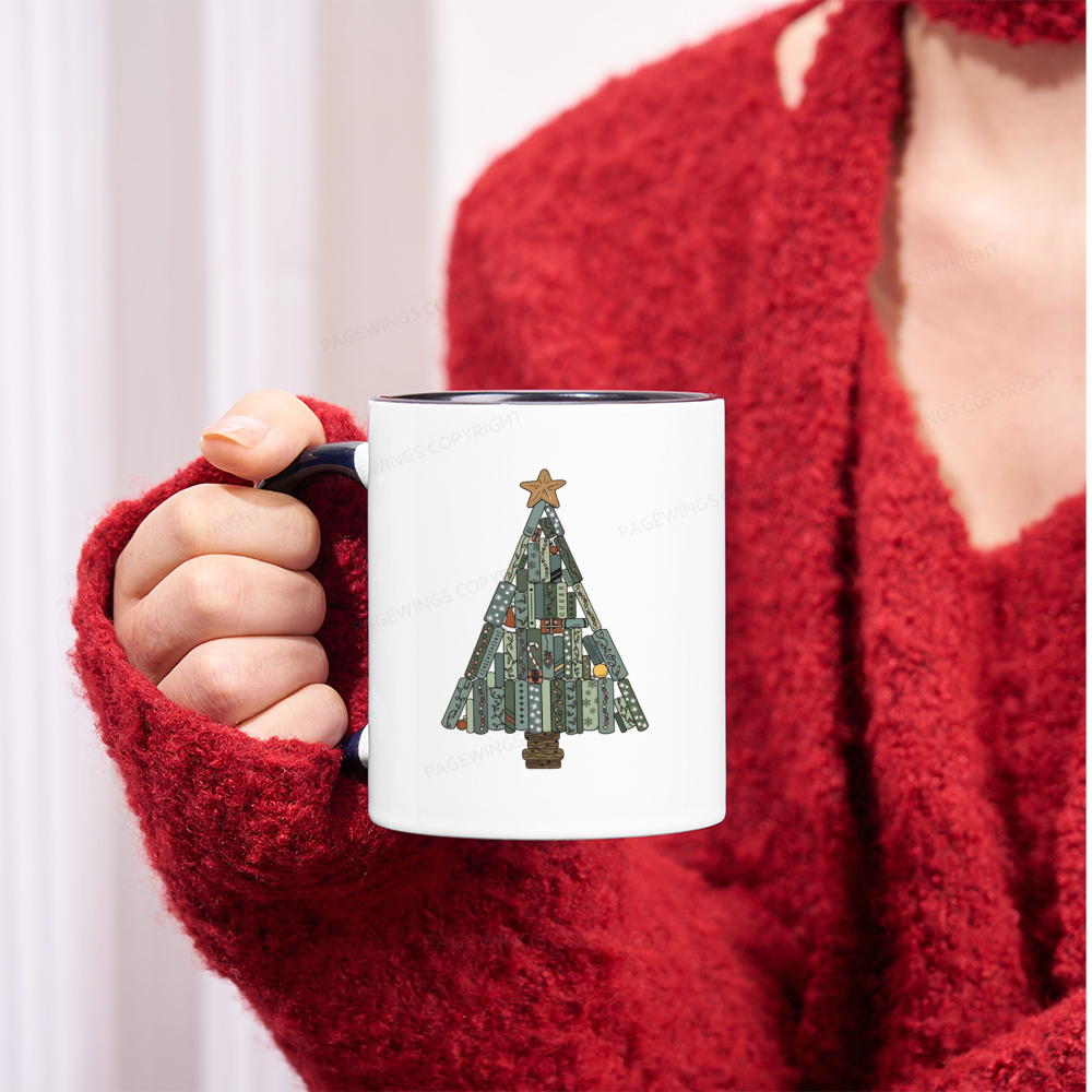 Pagewings Christmas Book Tree Mug