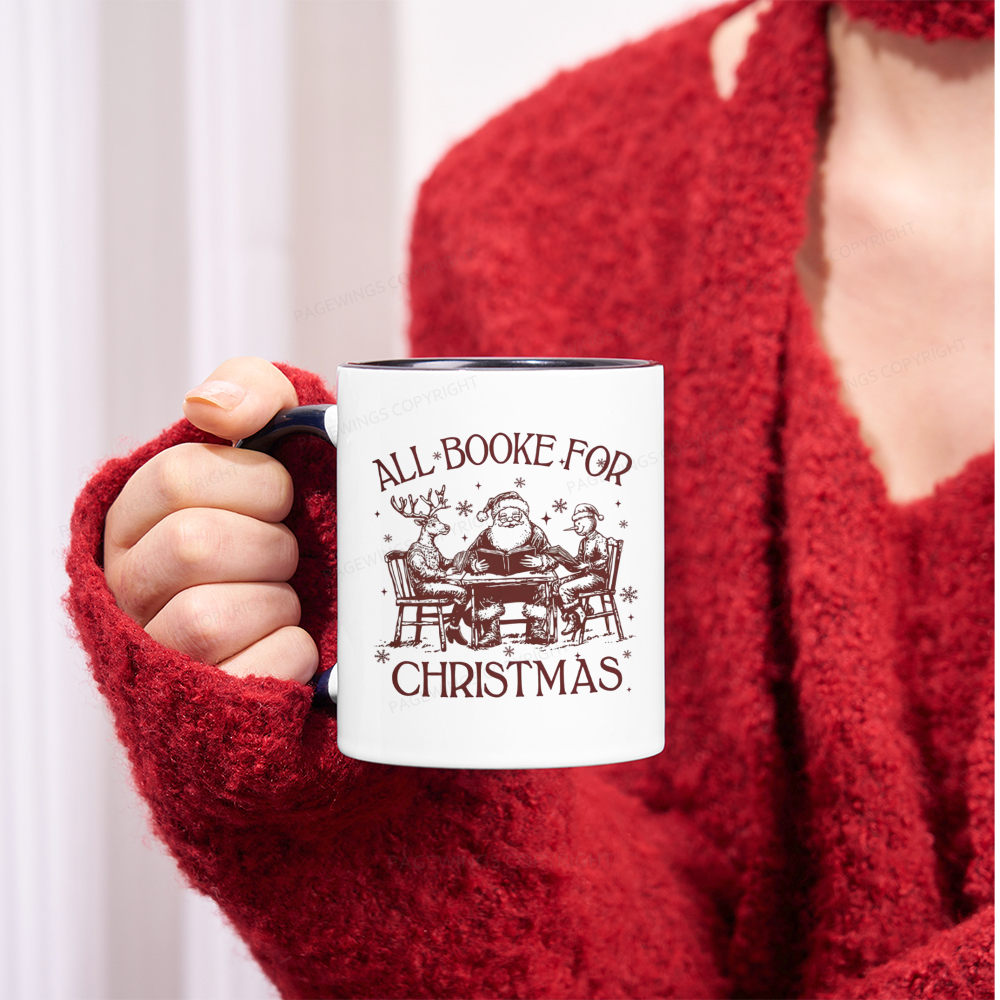 Pagewings Retro All Booked For Christmas Mug