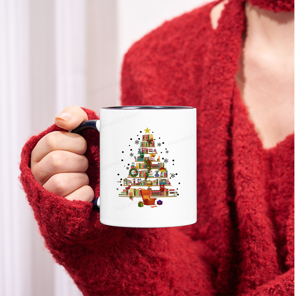 Pagewings Christmas Tree Made Of Books Mug