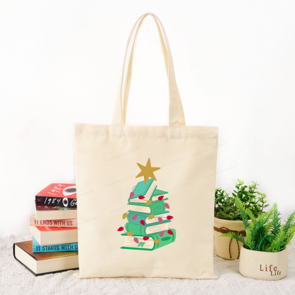Pagewings Bookish Christmas Tote Bag