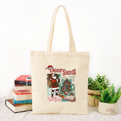 Pagewings Christmas Santa Reader Holiday Tote Bag