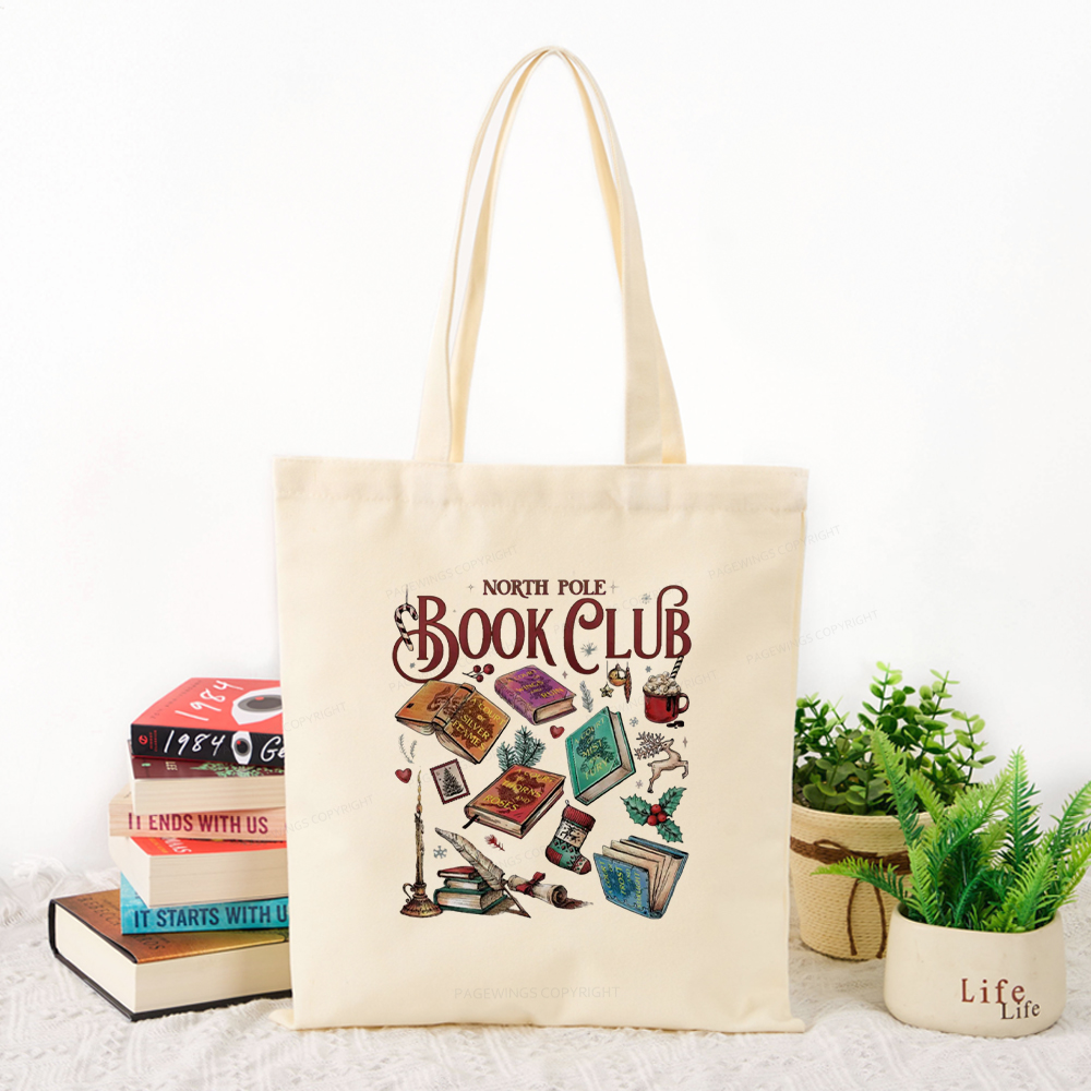 Pagewings SJM Book Club Christmas Tote Bag