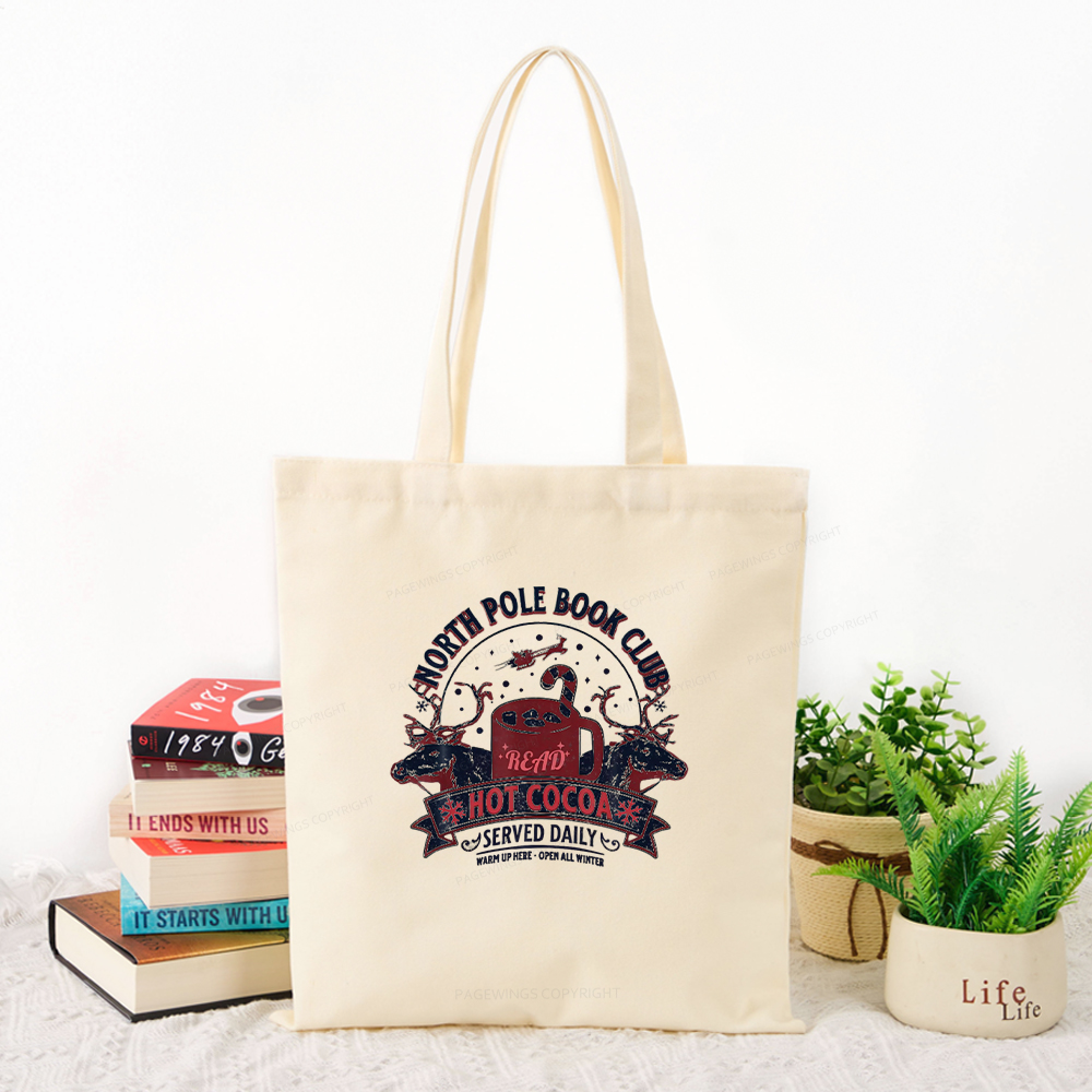 Pagewings North Pole Book Club Tote Bag