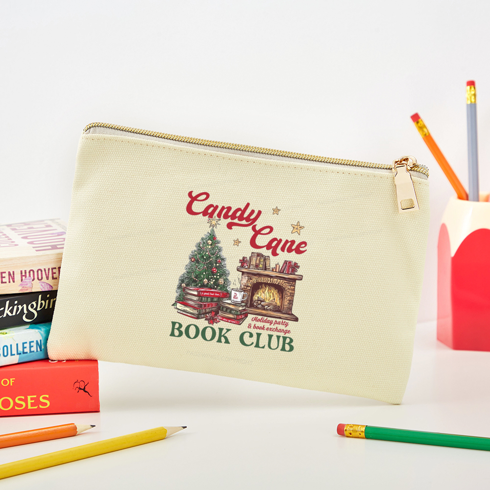 Pagewings Candy Cane Christmas Book Club Pouch