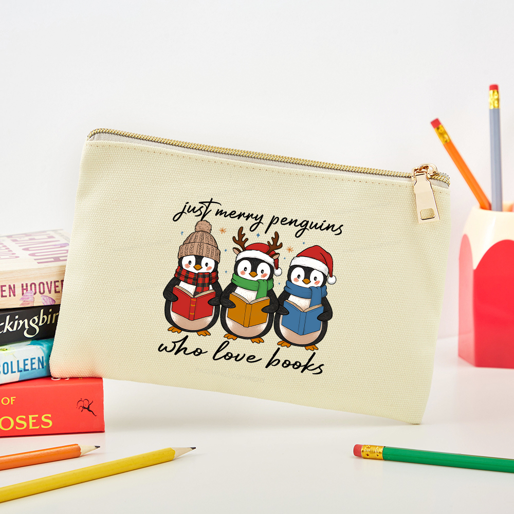 Pagewings Just Merry Penguins Who Love Books Pouch