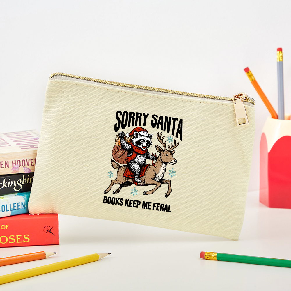 Pagewings Sorry Santa Books Keep Me Feral Pouch