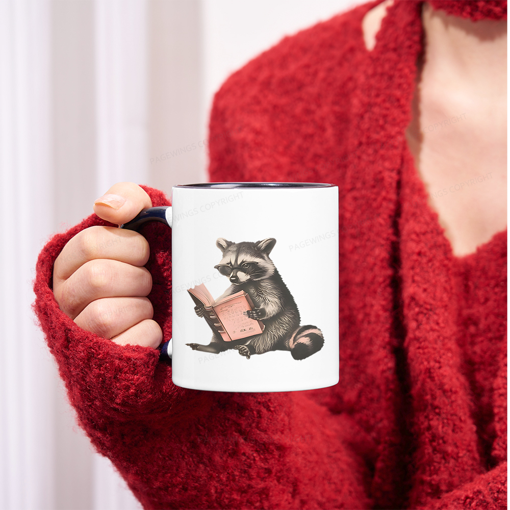 Pagewings Funny Raccoon Bookish Gift Mug