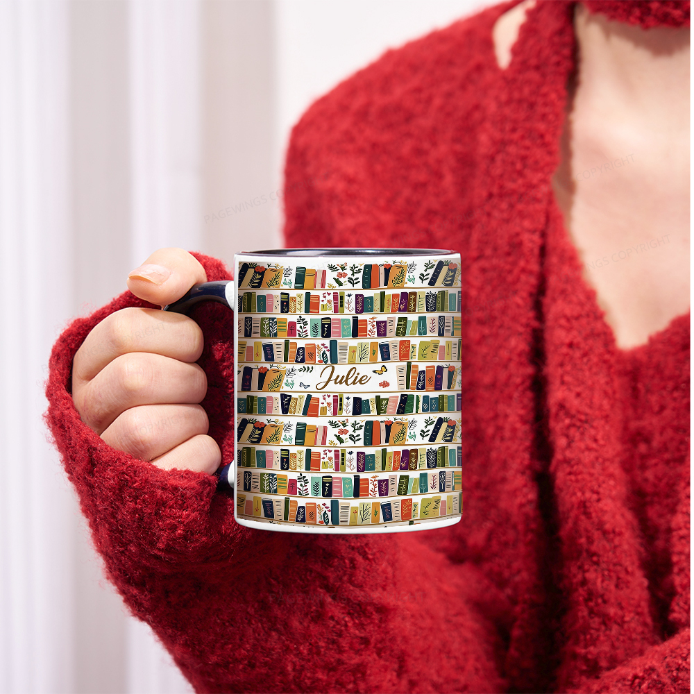 Pagewings Vintage Bookshelf Library Mug