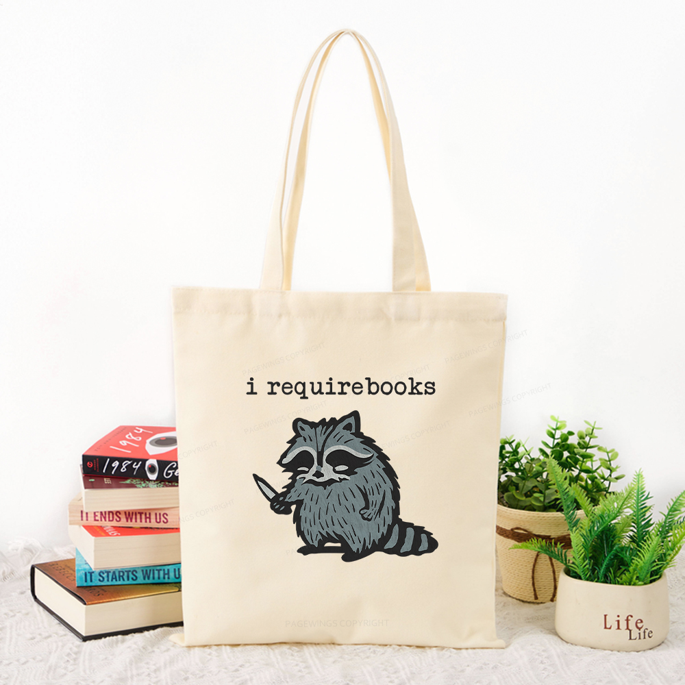 Pagewings I Require Books Tote Bag