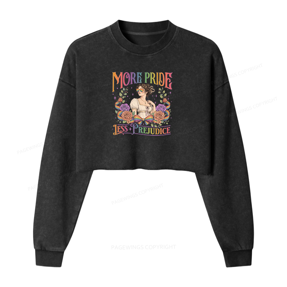Pagewings More Pride Less Prejudice Washed Crop Sweatshirt