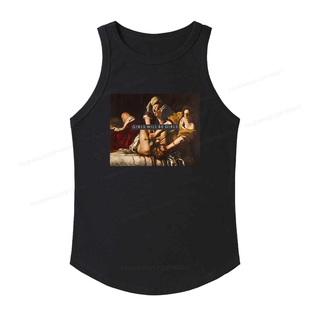 Pagewings Slim Fit Girls Will Be Girls  Women's Fitted Tank Top 