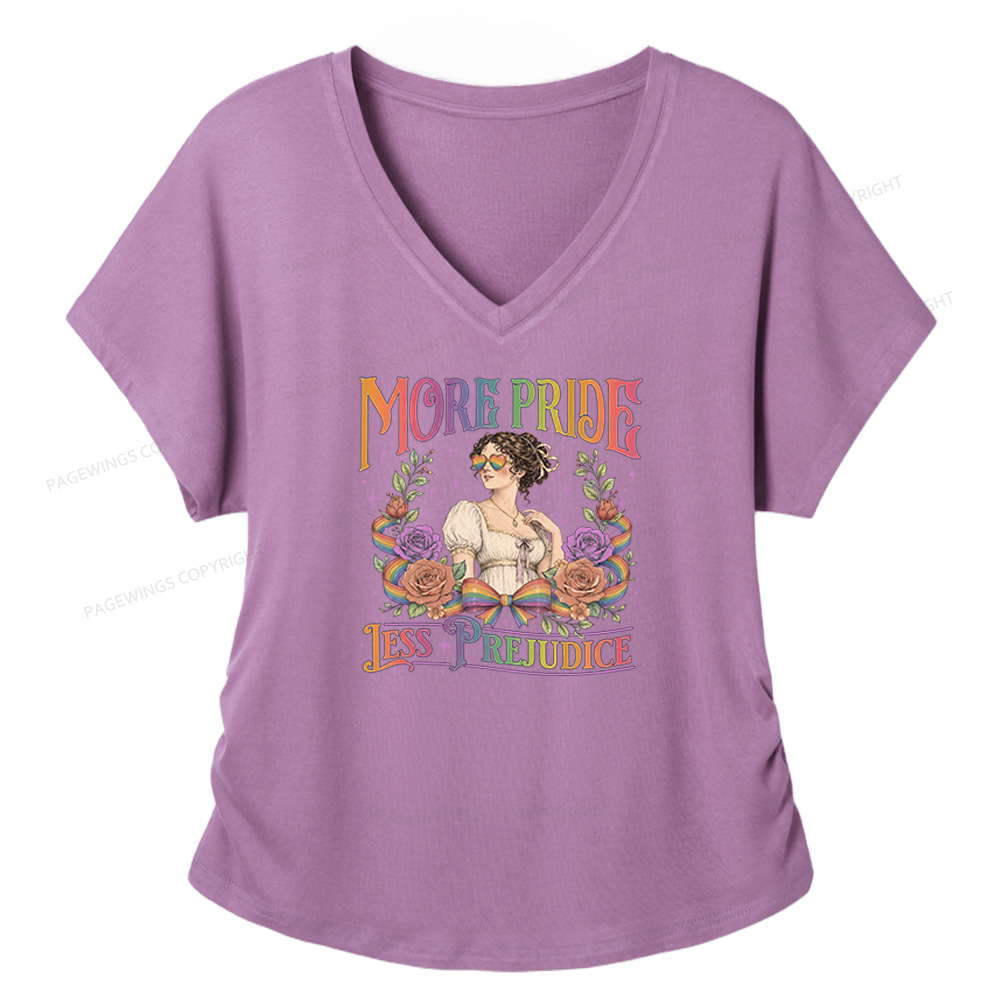 Pagewings More Pride Less Prejudice Soft Women's Modal V-neck T-shirt