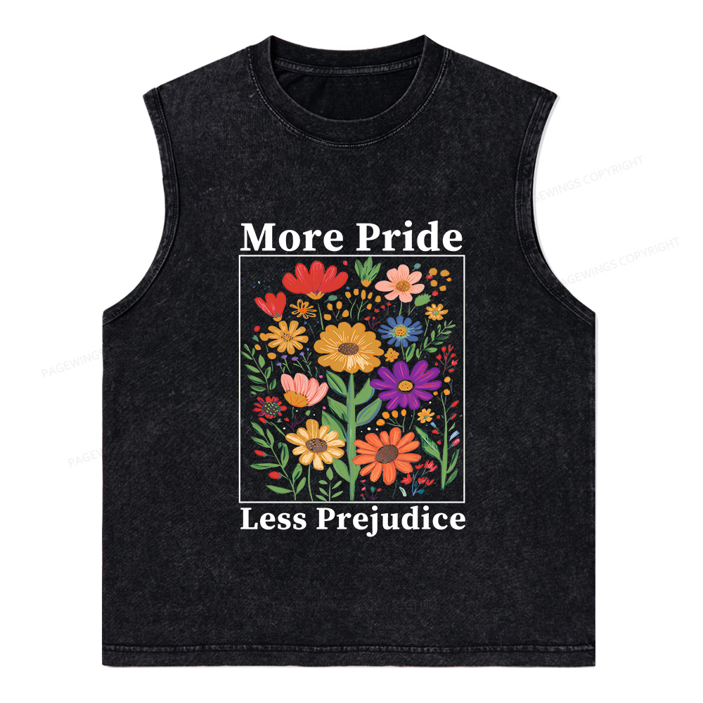 Pagewings Pagewings More Pride Less Prejudice Unisex Washed Tank Top