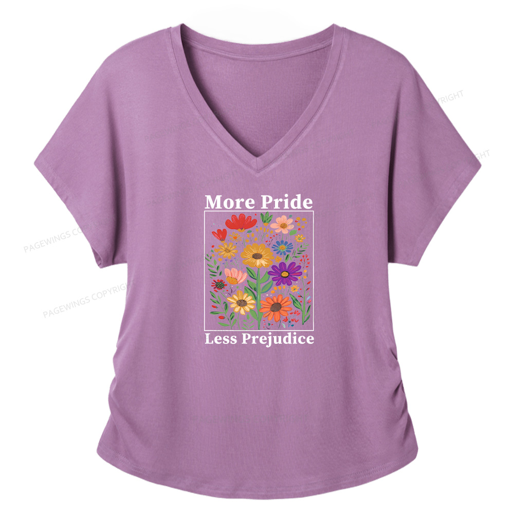 Pagewings Pagewings More Pride Less Prejudice Soft Women's Modal V-neck T-shirt  